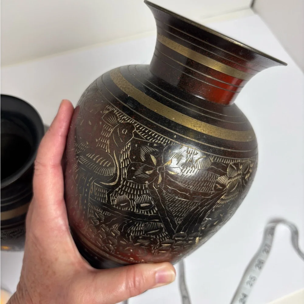 Vintage Asian Peacock/Floral Decorative Vases
